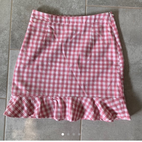 asos new with tags pink mini plaid skirt - Picture 3 of 4